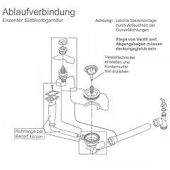 Ab- und �berlaufgarnitur f�r Sp�le EFG 681 Fragranit / Franke / Euroform / Excenterventil / Ersatzteil / Ablaufgarnitur