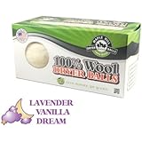 Maple Hill Dryer Balls set of 2 Lavender Vanilla Dream scent (100% Domestic Wool, X-Large, Handmade in the USA, Eco-Friendly, Natural Fabric Softener Eliminates Dryer Sheets)