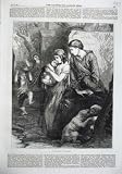 FINE ART 1870 FIRST LOVE MOTHER FATHER CHILDREN BABY