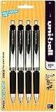 Uniball Impact RT Retractable Roller Ball Gel Pen 4 Pack Black