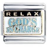 Buddhist Bracelet Relax God's In Charge Religious Italian Charms