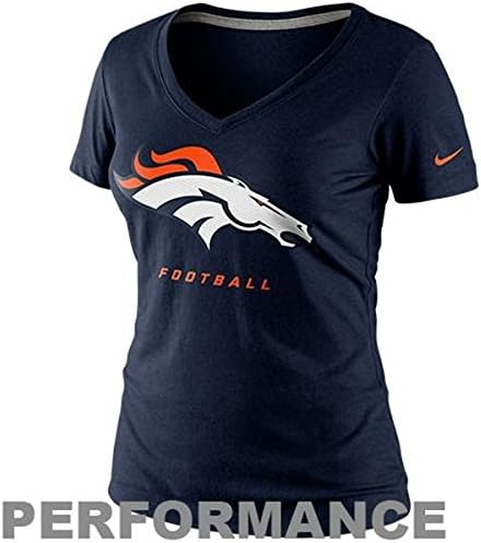 Nike Denver Broncos Women's Size Medium Cap Sleeve Football Shirt - Dri Fit Navy Blue