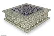 Brass and brocade jewelry box, 'Elephant Mandala' 9.8" W 9.8" L Brass and brocade jewelry box, 'Elephant Mandala' 9.8" W 9.8" L