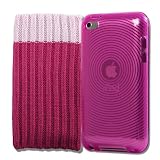 4G Touch Pink Silicone Protective Armour Case + Pink Sock Cover & Screen Protector Kit for New Apple iPod Touch 4th Generation - 8GB 32GB 64GB