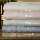 Cotton/Silk Floral Sheet and Pillowcases - Open stock