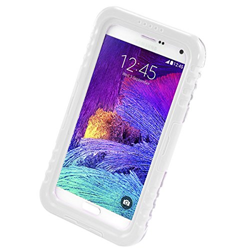 iThrough(TM), Galaxy Note 4 Waterproof Case, Waterproof, Dust Proof, Snow Proof, Shock Proof Case, Waterproof Protection up to 20ft, Heavy Duty Protective Carrying Cover Case for Galaxy Note 4 (White)