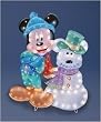 36" Disney Mickey Mouse With Snowmouse Lighted Chrsitmas Yard Art