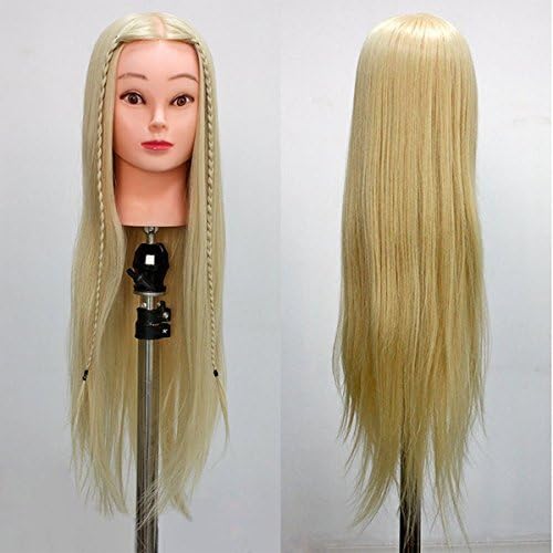 Bien Amigo 23" 100% Synthetic Platinum Blonde Cosmetology Mannequin Manikin Training Head Model with Clamp