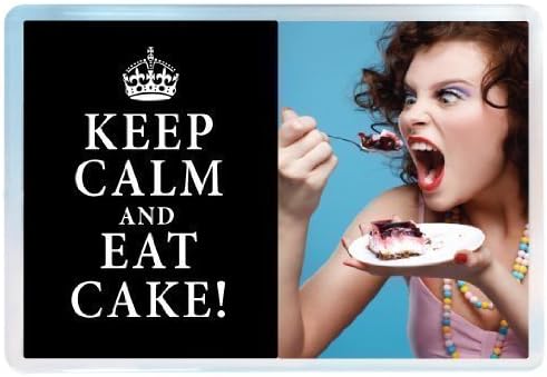 Fridgemagnets iwantthatsignLtd Keep Calm And Eat Cake Fridge Magnet, Cake Lover, Novelty Fridge Magnet