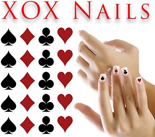 Playing Card Suits Set of 60 Waterproof Tattoo Nail Decals