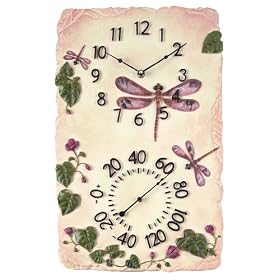 Chaney Instrument 11-Inch by 18-Inch Dragonfly Clock Thermometer Combo by Chaney Instruments