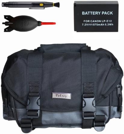 Accessory Kit for the Canon EOS Rebel SL1 + Velsey Gadget Bag + Giotto's Blower + Lens Cleaning System + LP-E12 Battery