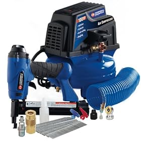 Campbell Hausfeld FP202897A-Volt 1-Gallon Pancake Air Compressor with 1 1/4-Inch Brad Nailer Kit