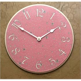 Silver Star Pink Wall Clock
