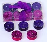 Glitter Tea Light Candles 8/Pk - Cerise/Pink