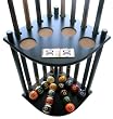 Iszy Billiards 8 Cue Stick Pool Table Ball Floor Rack with Scorer Black Finish