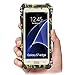 S7 Edge Case, G-WACK Camouflage Carbon Fiber Premium Aluminum Metal 9H Tempered Glass Full Body Case Waterproof Shockproof Dirt Proof Case For Samsung Galaxy S7 Edge Case
