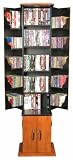 CD / DVD / VHS 2 Tier Media Storage Tower Cherry Finish w/Black Accents