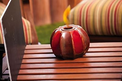 Windswept Single Flame Ceramic Firepot - Red Glaze