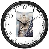London Bridge No.3 (Photo) England Theme Wall Clock by WatchBuddy Timepieces (Slate Blue Frame)
