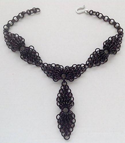 Chainmaille Black Angel Wings Necklace by 10Cube Art Chainmail