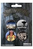 BON JOVI - BADGE PACK - PACK OF 4 X 38MM BADGES - BRAND NEW