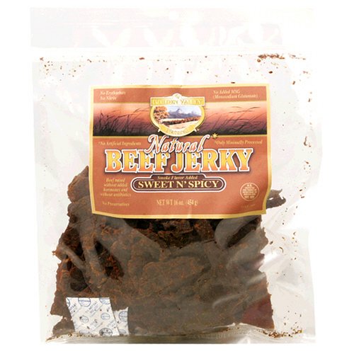Golden Valley Natural Beef Jerky, Sweet N' Spicy, 16-Ounce Bags (Pack of 2) by Dried Beef