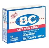 BC Pain Reliever/Fever Reducer Powder, Original Formula, 50-Count Packages (Pack of 4)