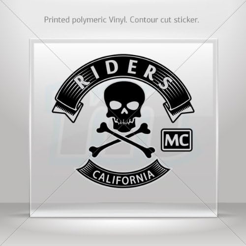 Stickers Decal Riders California MC Decoration Motorbike Racing Garage Store (14 X 13.3 In)