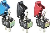Pilot Anodized Safety Cover Toggle Switches - CARBON FIBER