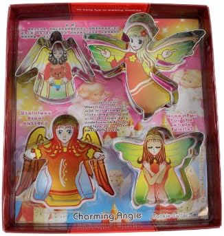 Home Value 4 Piece Angels Shape Cookie Cutter Set, Stainless Steel