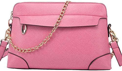 Hellofashion Close Toe Dress Pump Crossbody Shoulder Bag Pink One Size
