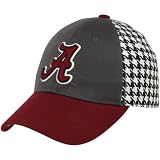 NCAA Top of The World Alabama Crimson Tide Houndstooth Gray-Crimson Jock 1-Fit Flex Hat