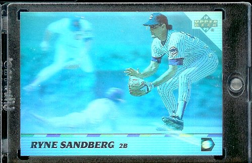 1992 Upper Deck HoloGram # 46 Ryne Sandberg Chicago Cubs Baseball Card- Mint Condition - In Protective ScrewDown Display Case!