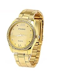 Fashionable Round Case Quartz Analog Watch Wristwatch Timepiece with Rhinestones & Alloy Band for Girl Lady - White SWWM1-219127