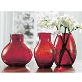Red Bubble Glass Bud Vases (set of 3)
