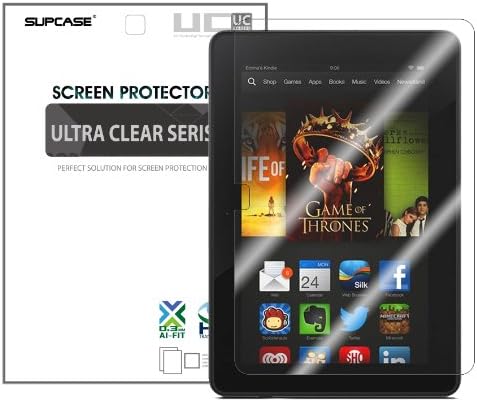 SUPCASE Premium Ultra Clear Screen Protector for Amazon All-New Kindle Fire HDX 7 inch (2 Pack, Bubble Free Installation Instruction Included, Not Compatible with All New Kindle Fire HD 7"/Kindle Fire HD 7" 2012 Version/Kindle Fire HDX 8.9")