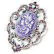 February Birthstone Purple Beauty Cameo Brooches And Pins Vintage