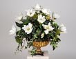 Artificial Magnolia Centerpiece in Bamboo-Look Vase
