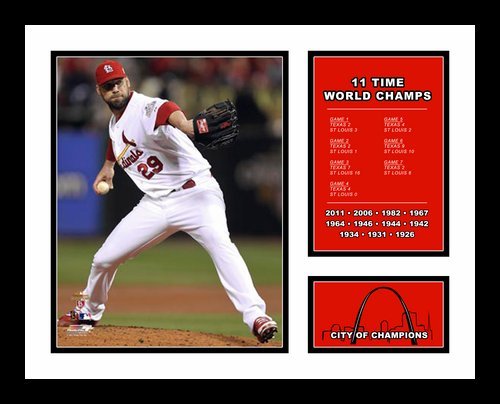 Chris Carpenter St Louis Cardinals MLB Framed Photograph 2011 World Series Game 7 Milestone Collage - Framed MLB Photos, Plaques, and Collages