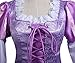 Cosrea Disney Rapunzel Embroidered Purple Satin Adult Cosplay Costume