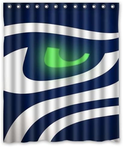 Seattle Seahawks Pattern Custom Soft Waterproof Fabric Bathroom Shower Curtain 60"x72"