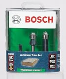 Bosch RBS020XW 3 Piece 1/4-Inch Shank Laminate Trim Router Bit Set