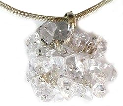Crystal Pendant with Chain Sterling Silver Jewelry 1 inch