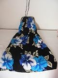 Original Handmade Summer Dress from Thailand- Black with Blue Floral Design (Long) Original Handmade Summer Dress from Thailand- Black with Blue Floral Design (Long)