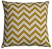 JinStyles Cotton Canvas Chevron Striped Accent Decorative Throw Pillow Cover (1 Cushion Sham for 18 x 18 Inserts), Square, Yellow/White