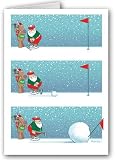 Snowball Putting Christmas Card - funny 12 cards/ 13 envelopes