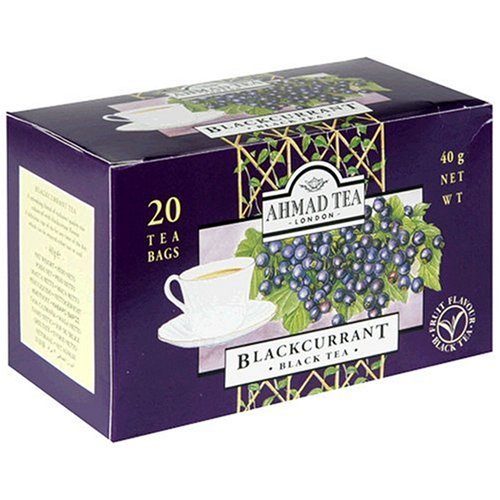 Ahmad Tea Blackcurrant Black Tea, Tea Bags, 20-count Boxes (Pack of 6) by Ahmad Tea