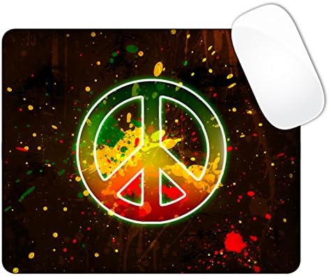 Rasta Colors Peace Sign With Paint Splash Mouse Pad (SQUARE)