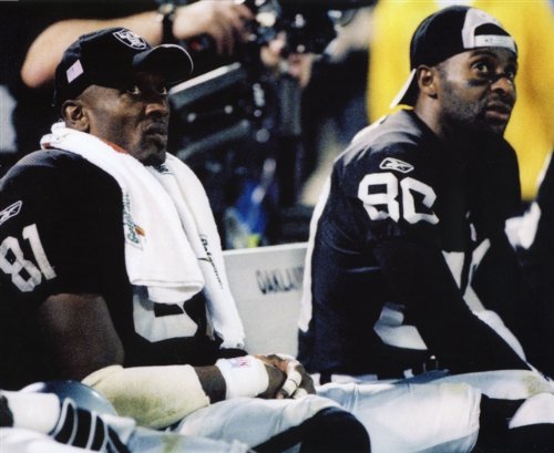 TIM BROWN & JERRY RICE OAKLAND RAIDERS 8X10 SPORTS ACTION PHOTO (4)